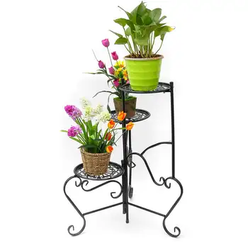

New Simple Metal Flower Plant Display Stand Home Garden 3 Tiers Plant Flower Pot Storage Rack Durable Balcony Flower Stand