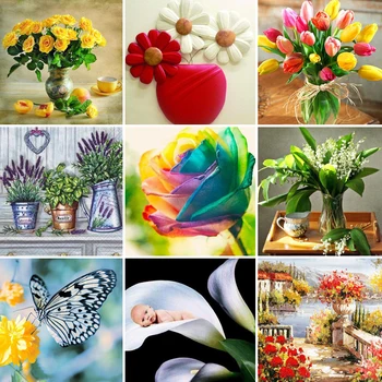 

50x50 5D DIY Diamond Painting Flower Vase Cross Stitch Kit Mosaic Diamond Embroidery tulip Full Square Drill Home Decoration