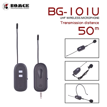 

BOMGE UHF Lavalier Lapel Clip-on Wireless Microphone Recording Vlog Youtube Live Interview for Computer Speaker Phone DSLR