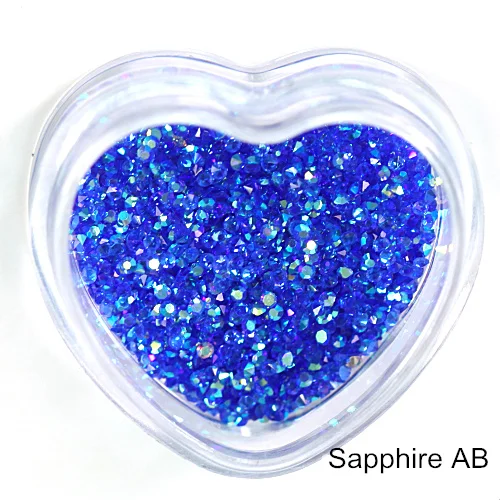 Sapphire AB 1,1 мм 1440 шт Новые крошечные мини Стразы Кристалл 3D украшение ногтя стразами DIY Дизайн ногтей Пикси Стразы микро алмаз Y3745 - Цвет: Sapphire AB