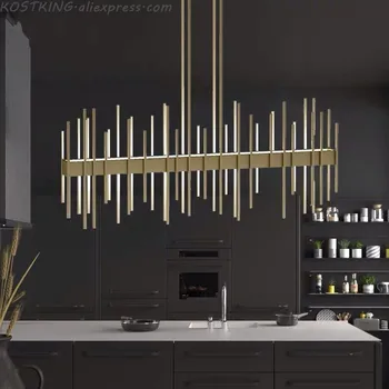 Buy Modern Bar Counter LED Chandeliers Nordic Clubhouse Front Desk Decoration Lighting Simple Luxury Restaurant Chandelier Lighting