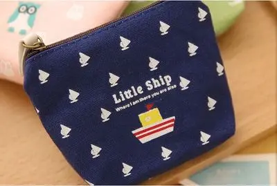 

High Quality South Korea Stationery Happy Family Wallet Canvas Key Case Cross Square Purse