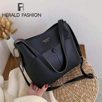 

New Casual Solid Color Shoulder Bag Fashion Wild Messenger Brand Female Totes Crossbody Bags Travel Women Leather Handbags