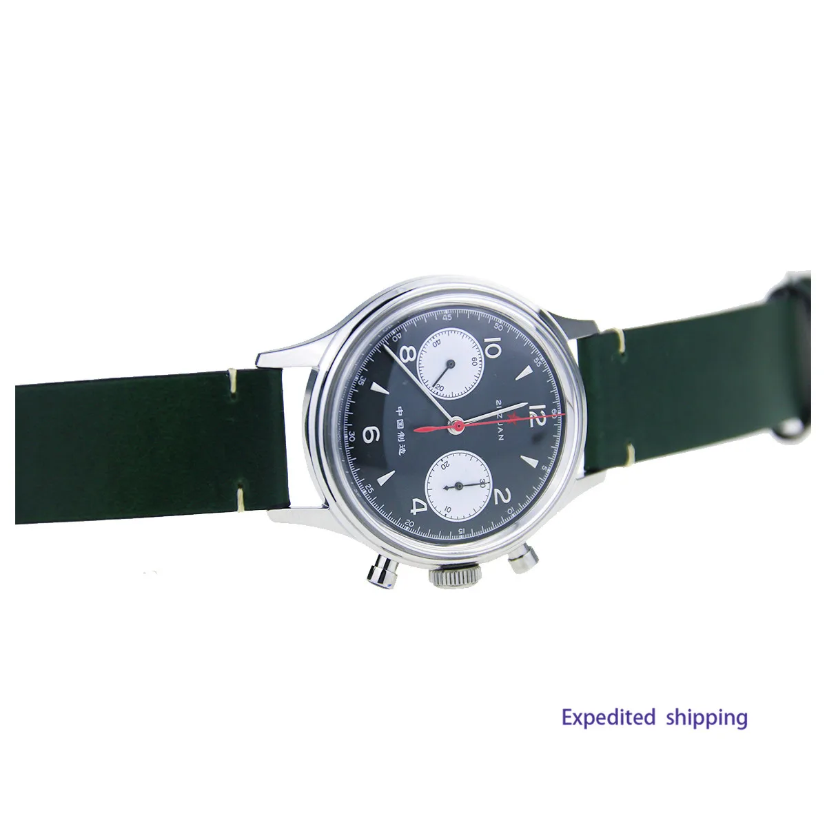 

Seagull Movement Mechanical Chronograph Mens Wrist watch Pilot Officiall Reissue 304 St19 1963 Flieger exibition Black Panda