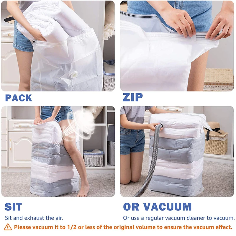 Vacuum Storage Bags Travel Space Saver No Pump Needed Compression  SealerBags Home Organizer Package for Clothes, Quilts, Pillow - AliExpress