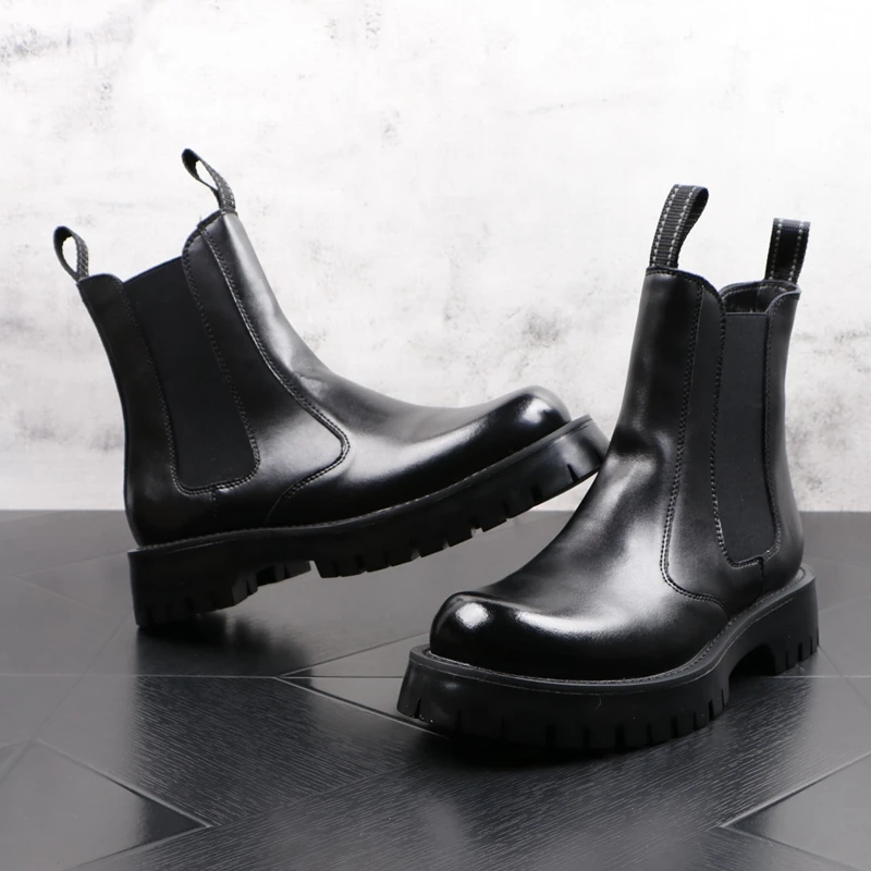 England Designer Chelsea Boots For Men Casual Warm Plush Winter Shoes Black Platform Boot Outdoors Botas Cowboy Footwear - Men's Boots - AliExpress