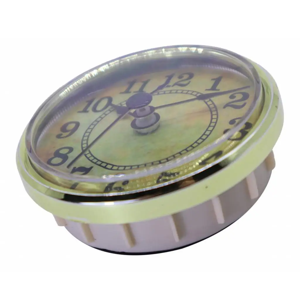 70mm Dial Arabic Numeral Round Quartz Clock Insert Movement Golden Trim