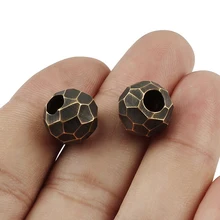 1 шт./лот, винтажный круглый латунный нож, бусины в форме шарика, веревочный кулон, медные бусы на веревочке, сделай сам