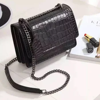 

Luxury Famous Designer Brand Logo Women Leather Handbags High Quality Genuine Leather Chain Shoulder Messenger Bags