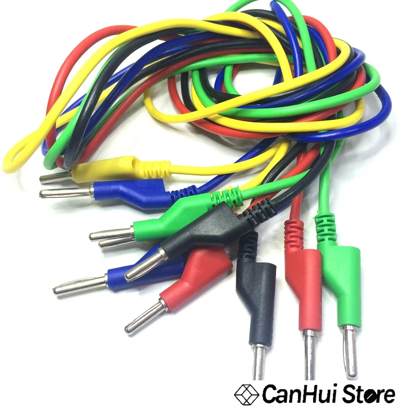 

1 STUKS double Ended Stapelbare 4 MM Banana Plug Man Jack hoogspanning siliconen draad Multimeter Test Cable Lead Cord M /M 1 M