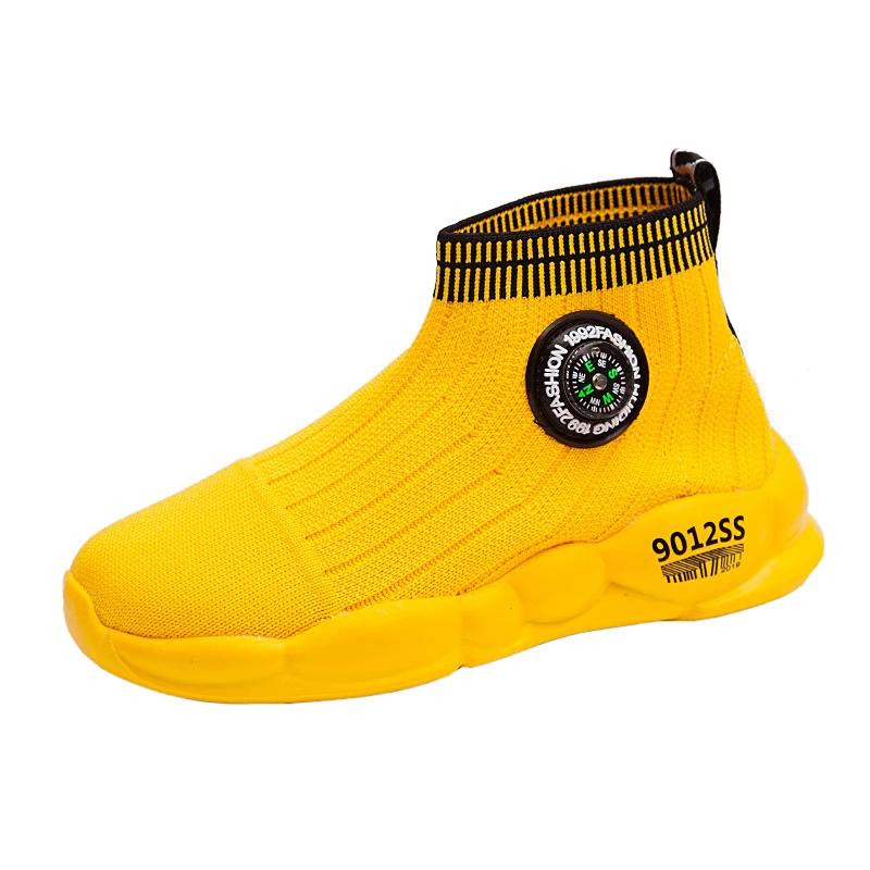 Новые роскошные брендовые дизайнерские детские носки обувь для мальчиков дышащая обувь для девочек Осенняя повседневная школьная детская обувь без застежки - Цвет: Yellow