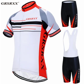 

GRSRXX 2020 Summer Anti-UV Cycling Jersey Set Mountian Bicycle Cycling Sportswear Man's MTB Bike Cycling Clothing Suit