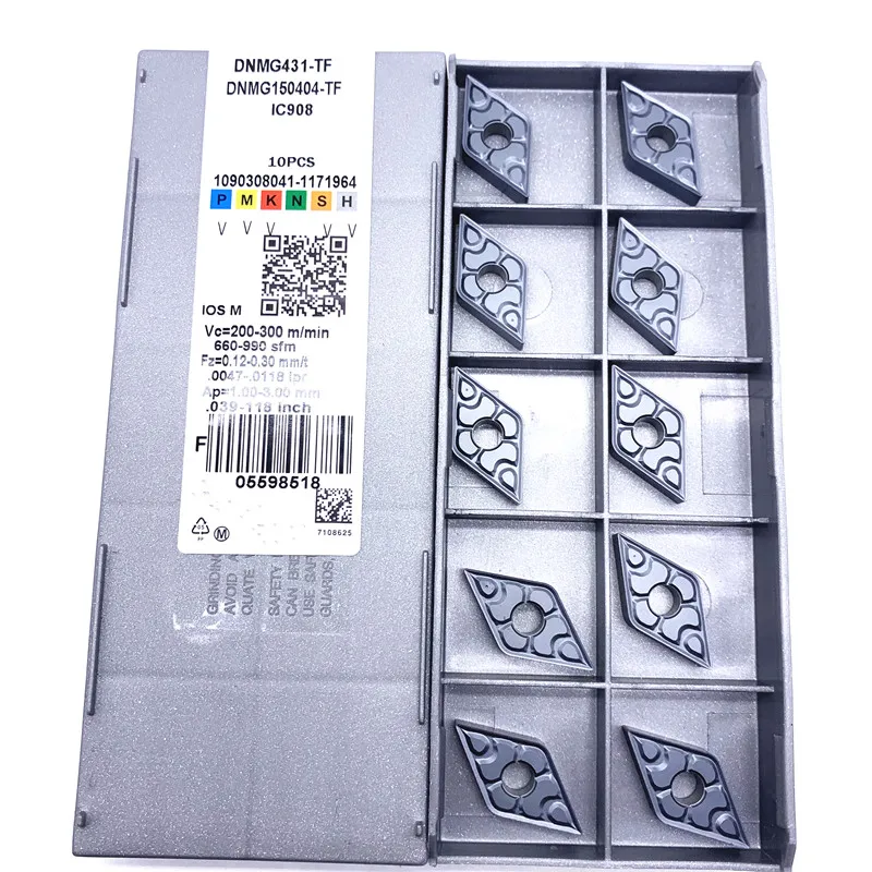 

10pcs DNMG150404-TF IC907 / DNMG150408-TF IC907 cnc carbide turning inserts