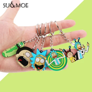 

Sci-Fi Anime Morty Keychain Cartoon Rick Acrylic Car Key Chain Children Boy Girl Bag Pendant Keyring Gifts