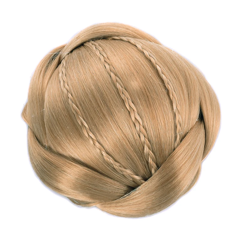 Gres термостойкие синтетические булочки для волос для женщин Updos черный/темно-коричневый/Блонд клип-in Chignons/Puff для женское украшение - Цвет: 1011