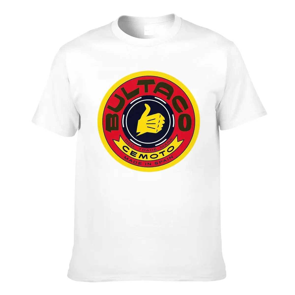 

T-Shirt White Bultaco Cemoto Man S M L XL XXL 100% Cotton Sleeves Short TEE Shirt Digital Printed