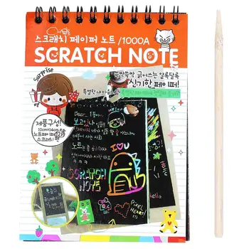 

1pcs Scratch Note Black Cardboard Creative DIY Draw Sketch Notes for Kids Toy Notebook School Supplies
