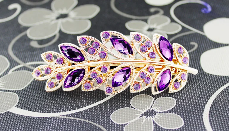 Korean-style Man-made Diamond Hairpin Headdress Leaf Headband Accessories Spring Clip Hair Accessories