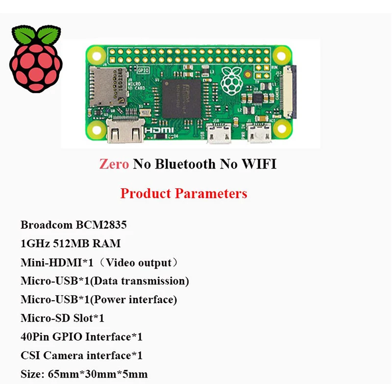 Оригинальная Беспроводная bluetooth-плата Raspberry Pi Zero V 1,3 Zero W WH с процессором 1 ГГц, ОЗУ 512 Мб, Версия Raspberry Pi Zero 1,3