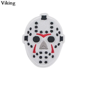

20pcs/set Jason Voorhees Iron on Embroidered Patch Cool Ghost Sewing Fabric Backpack Handbag Hat Jacket Diy Patches Gift G0960