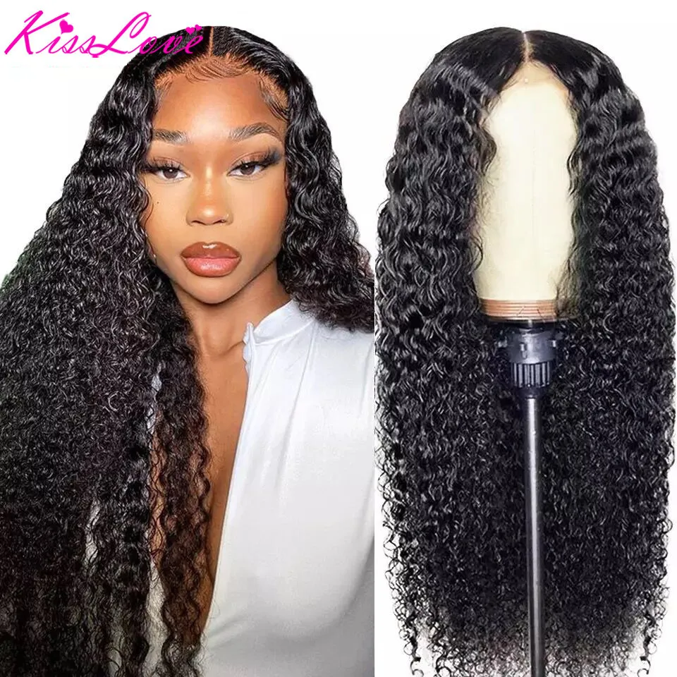 Photo Product KissLove Kinky Curly 13x4 Lace Front Human Hair Wigs for Black Women Brazilian Deep Part 6x6/5x5 Lace Closure Wig With Baby Hair