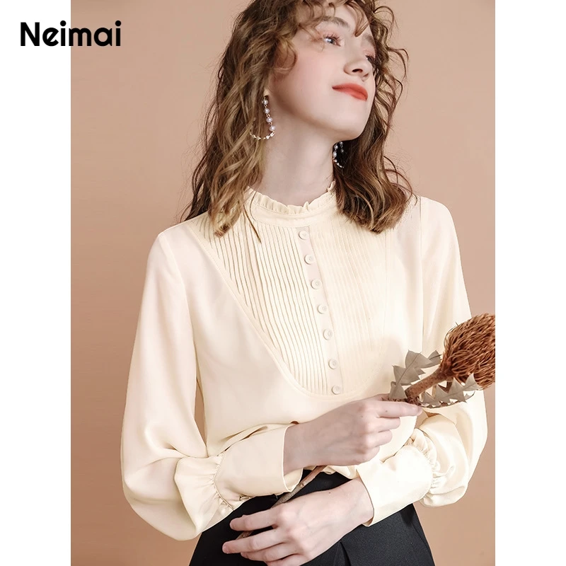 Neimai шифоновая блузка Kawaii Cute Modis в Корейском стиле Blusas Mujer De Moda 2019 осенние женские Blusa Social Feminina Топы Camisa