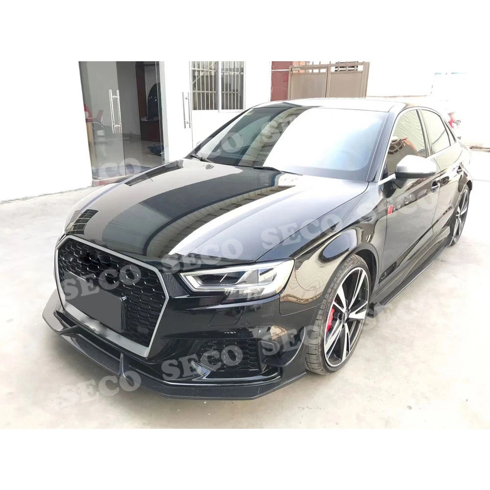 Для Audi A3 RS3 базовый Седан 4 двери 2017 2018 углеродное волокно передний бампер губа