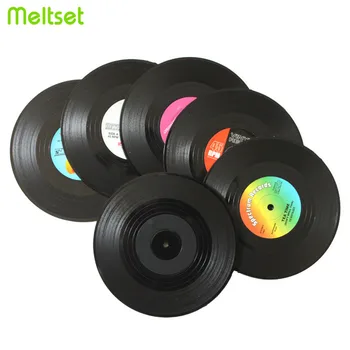 

2/4/6pcs Retro Coasters Creative Vinyl Record Placemat for Coffee Mug Heat-resistant Vintage Mug Drink Coaster Home Decoration