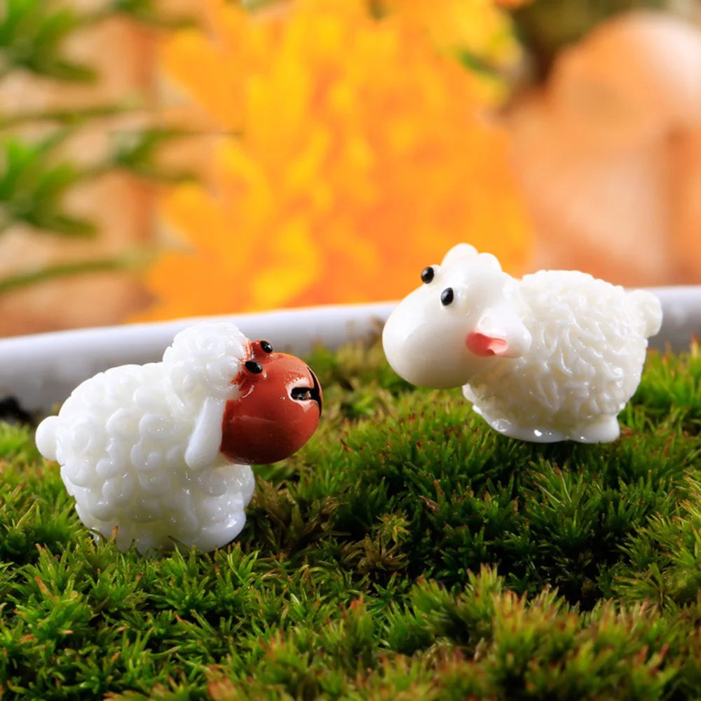 STOBOK Set 12 Pezzi Mini Ornamenti Pecore in Resina Per Micro-decorazione Paesaggistica, Piccole Statuette Per Giardino e Decorazione Manuale