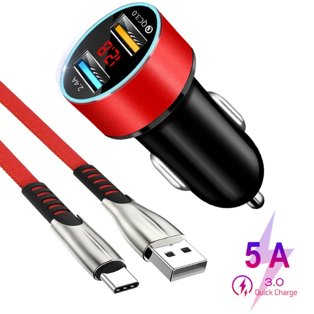Cargador USB de carga rápida, Cable tipo C QC3.0 de 120W, para iPhone,  Huawei, Samsung y Xiaomi - AliExpress