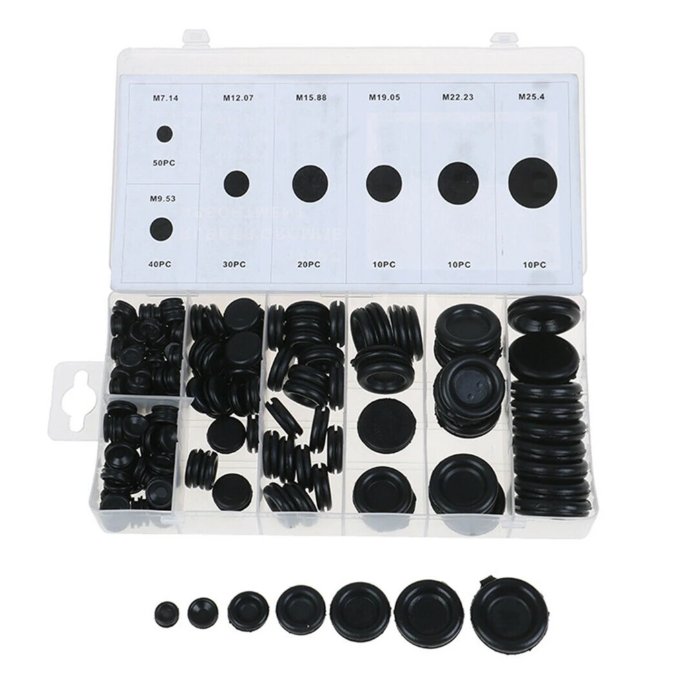 

170 PCS Rubber Grommets Kits Electrical Wire Gasket Tool Plug Wire Ring Assortment Set Good Sealing Effect Gasket For Car