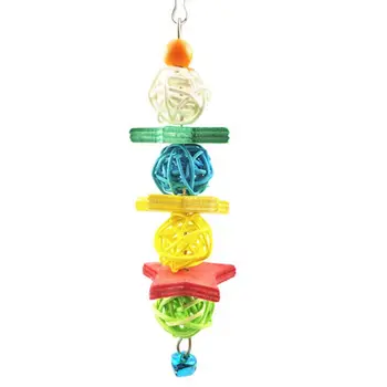

8 Pcs Bird Colorful Bells Playing Swing Hanging Parrot Stand Toys Chewing String G99A