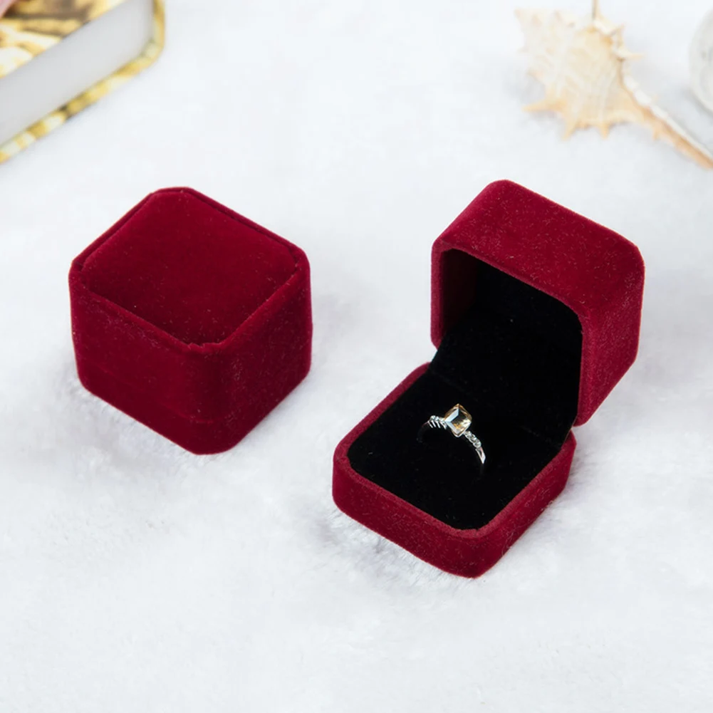 1PC Velvet Jewelry Box Necklace Ring Earring Display Storage Organizer Case Rectangular Heart Shape Gift Box Packing Box photo