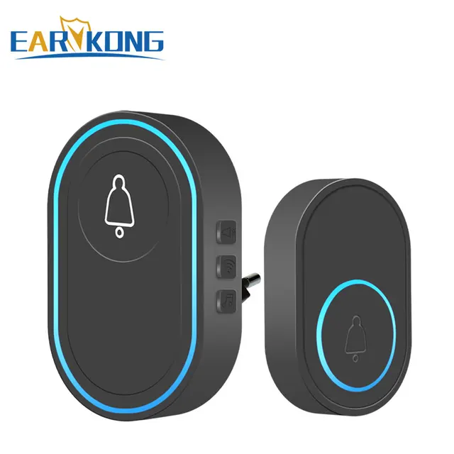 Intelligent Wireless Doorbell Home Welcome Doorbell Waterproof 300m Remote Smart Door Bell Chime EU UK US Plug Optional 1receiver 1button A