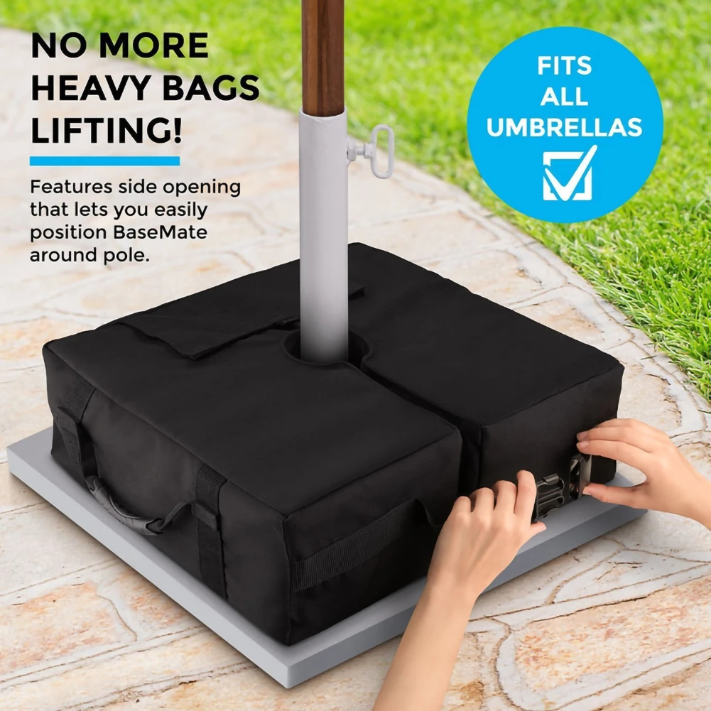 Outdoor Patio Umbrella Base Weight Bag Weatherproof Parasol Umbrella Heavy Duty Sand Bags Stand Base for Home Hotel Use Camping Table Foldable Outdoor 