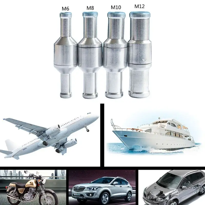 Check Valve 6/8/10/12mm Non-Return One-Way Aluminum Alloy For Car Oil Water Pumps
