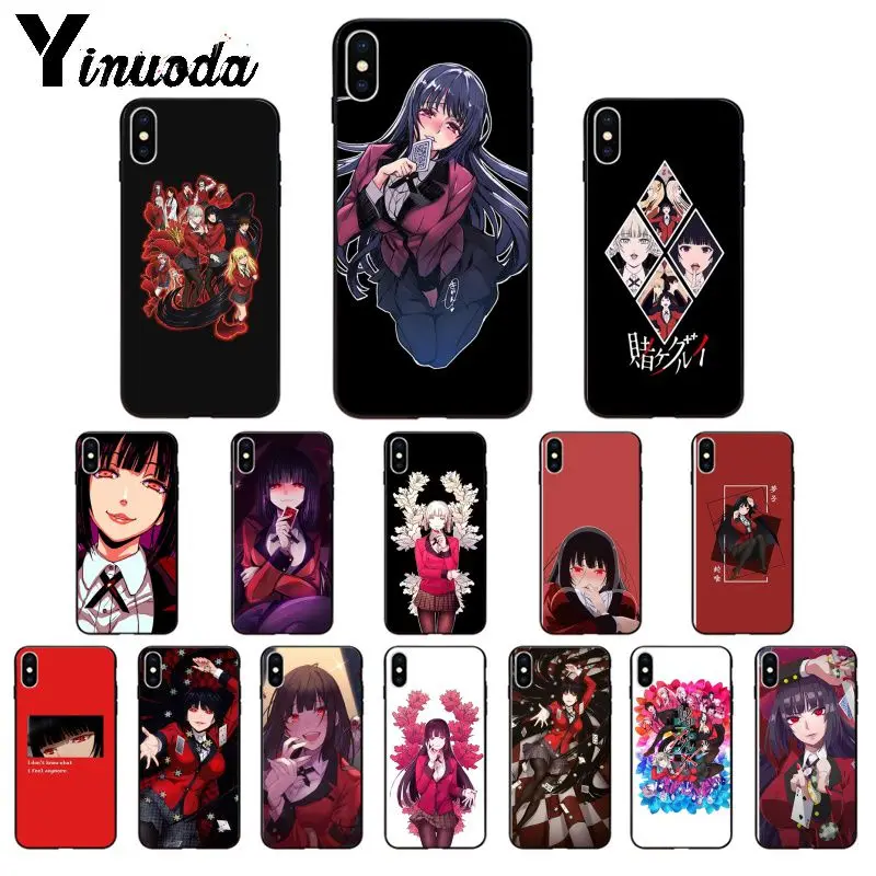 Yinuoda Japanese Anime Kakegurui Jabami Yumeko High Quality Phone Case for Apple iPhone 8 7 6 6S Plus X XS MAX 5 5S SE XR Cover | Мобильные