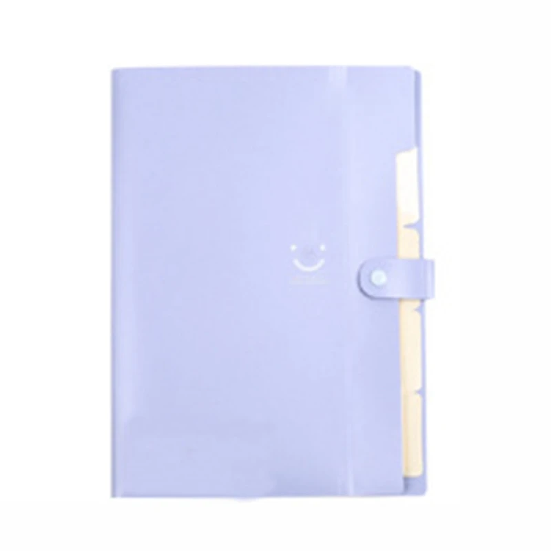 PP Student Multi-layer Folder Korean Version Of The Smile Face Organ Bag File Bag Insert Information Book Paper Clip Folder - Color: PP