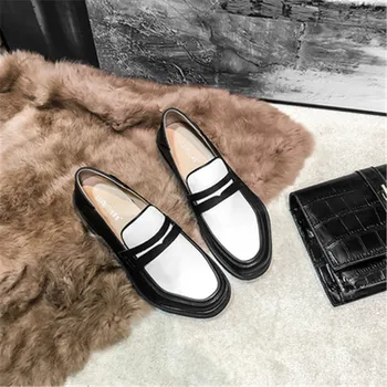 

Loafers Women Shoes Women Scarpe Donna Mixed Color Female Shoes Scarpe Donna Chaussures Femme Square Toe Botas Mujer Zipper