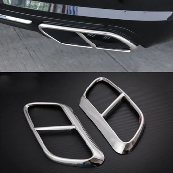 

DWCX 2Pcs Silver Stainless Steel Car Rear Exhaust Tail Pipe Frame Trim Fit for Volvo S90 V90 2017 2018