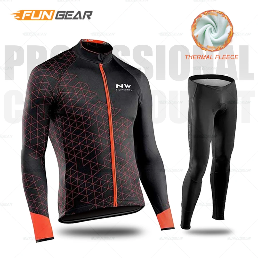 Ropa Ciclismo Invierno зимняя велосипедная одежда, Майки для велоспорта, комплект Northwave, теплая флисовая одежда с длинным рукавом для MTB, Мужская одежда, Майо