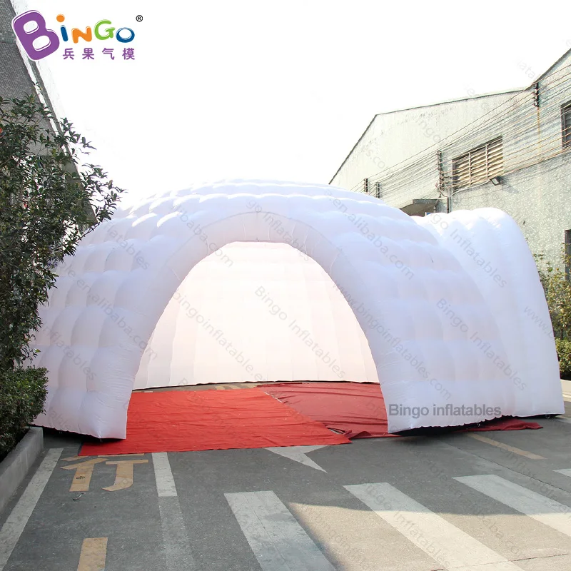 Рекламный Тип 8,2x7,7x4 mH надувной белый igloo палатка на заказ купол с 2 окнами