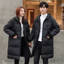 Новое поступление мужской/женский пуховик с капюшоном, ветронепроницаемая Толстая теплая зимняя куртка для пар, женские пуховики на белом утином пуху