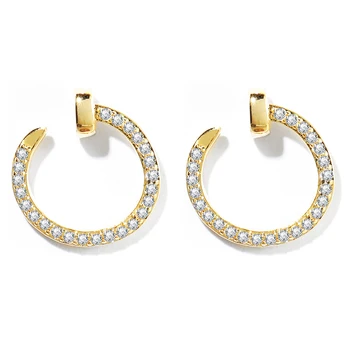 

Ant Angel Trendy Simple Incomplete Letter O Ear Drop For Female Delicate Zircon 14K Gold Plated Stud Earring Party Queen Gift