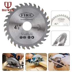 Disques de coupe pour le bois, 115mm 30T, 1 à 2 pièces, lames de scie circulaires à pointe en carbure de 4.5 pouces pour meuleuse d'angle, pour le travail du bois, arbre de coupe 22.2mm 