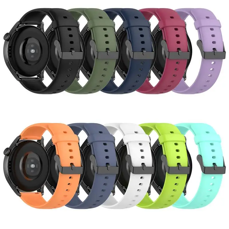 20mm 22mm Silicone watch strap For Samsung Gear S3/Active2/Huawei GT2 /Amazfit bip/Fossil Q/POLAR ignite Vantage M2 wristband