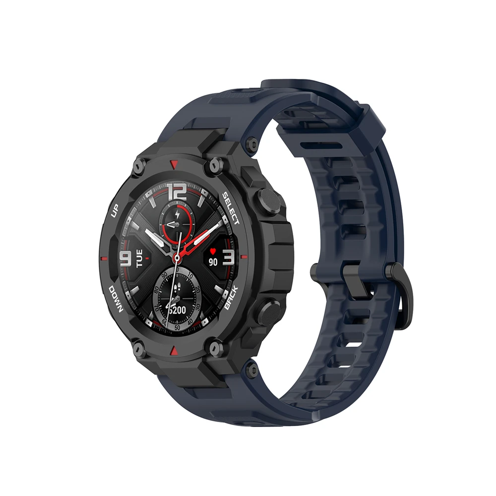 Replacement Strap For Huami Amazfit T rex Strap Silicone Watchband For Amazfit T-Rex/T-Rex Pro Strap With Black Protector Case