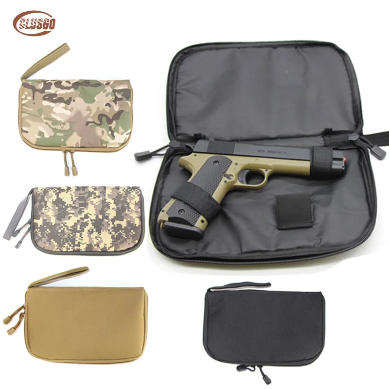 

Tactical Pistol Carry Bag Hand Gun Holster Pouch Military Portable Gun Carrier Case Soft Padded Protection Hunting Accessories