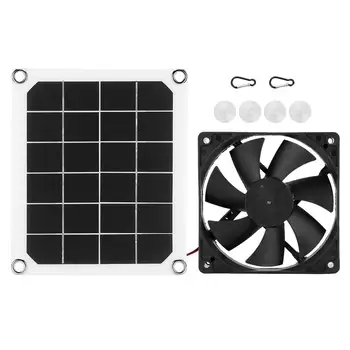 

Solar Fan 6V 10W Outdoor Solar Power Panel Exhaust Fan USB Charging for Greenhouse Chicken House Hot