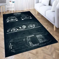 No061 Ferrari 250 GTO 3D Printing Room Bedroom Anti-Slip Plush Floor Mats Home Fashion Carpet Rugs New Dropshipping 1
